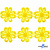 Кружево гипюр "Ромашка" 0575-1169, шир. 25 мм/уп.13,7 м, цвет 8208-жёлтый - купить в Петрозаводске. Цена: 289.76 руб.