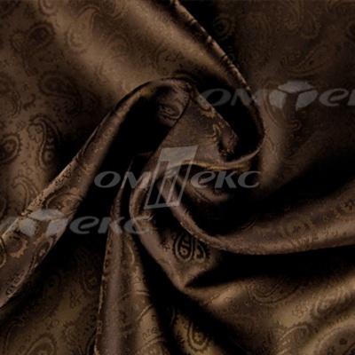Ткань подкладочная жаккард Р14098, 19-1217/коричневый, 85 г/м2, шир. 150 см, 230T - купить в Петрозаводске. Цена 166.45 руб.