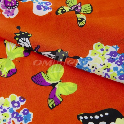 Плательная ткань "Софи" 7.1, 75 гр/м2, шир.150 см, принт бабочки - купить в Петрозаводске. Цена 241.49 руб.