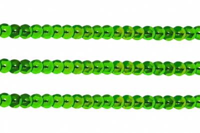 Пайетки "ОмТекс" на нитях, CREAM, 6 мм С / упак.73+/-1м, цв. 94 - зеленый - купить в Петрозаводске. Цена: 297.48 руб.