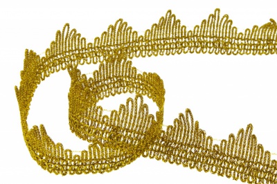 Тесьма металлизированная 8204, шир. 40 мм/уп. 13,7+/-1 м, цвет золото - купить в Петрозаводске. Цена: 420.42 руб.