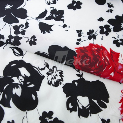 Плательная ткань "Фламенко" 22.1, 80 гр/м2, шир.150 см, принт растительный - купить в Петрозаводске. Цена 239.03 руб.