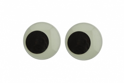 Глазки для игрушек, круглые, с бегающими зрачками, 40 мм/упак.20+/-2 шт, цв. -черно-белые - купить в Петрозаводске. Цена: 158.73 руб.