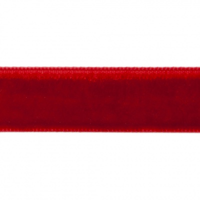 Лента бархатная нейлон, шир.12 мм, (упак. 45,7м), цв.45-красный - купить в Петрозаводске. Цена: 392 руб.