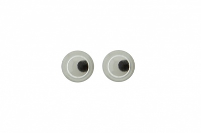 Глазки для игрушек, круглые, с бегающими зрачками, 3 мм/упак.100+/-5 шт, цв. -черно-белые - купить в Петрозаводске. Цена: 25.40 руб.