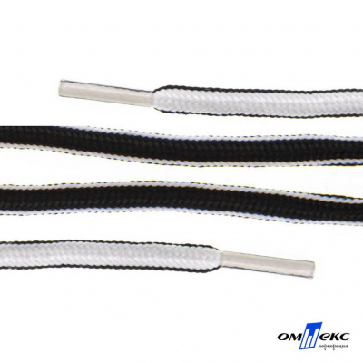 Шнурки #4-27, круглые 130 см, двухцветные (черно/белый) - купить в Петрозаводске. Цена: 47.04 руб.