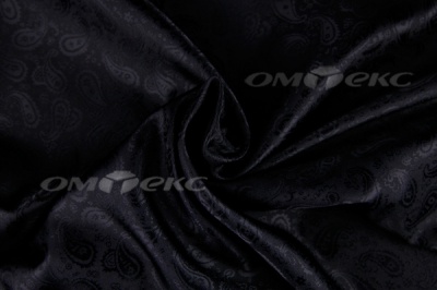 Ткань подкладочная жаккард Р14098, чёрный, 85 г/м2, шир. 150 см, 230T - купить в Петрозаводске. Цена 166.45 руб.