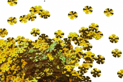 Пайетки "ОмТекс" россыпью,DOUBLE SIDED GOLD,цветок 14 мм/упак.50 гр, цв. 0460-золото - купить в Петрозаводске. Цена: 80.12 руб.