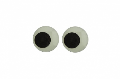 Глазки для игрушек, круглые, с бегающими зрачками, 10 мм/упак.50+/-2 шт, цв. -черно-белые - купить в Петрозаводске. Цена: 35.20 руб.