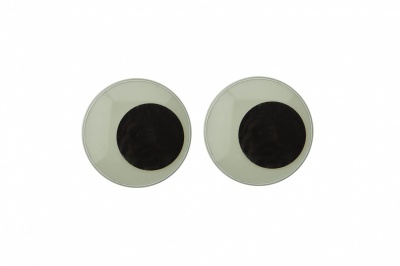 Глазки для игрушек, круглые, с бегающими зрачками, 24 мм/упак.50+/-2 шт, цв. -черно-белые - купить в Петрозаводске. Цена: 60.32 руб.
