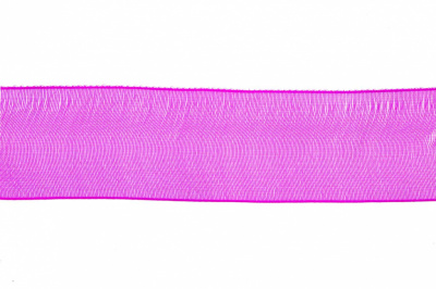 Лента органза 1015, шир. 10 мм/уп. 22,8+/-0,5 м, цвет ярк.розовый - купить в Петрозаводске. Цена: 38.39 руб.