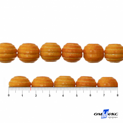 0309-Бусины деревянные "ОмТекс", 16 мм, упак.50+/-3шт, цв.003-оранжевый - купить в Петрозаводске. Цена: 62.22 руб.