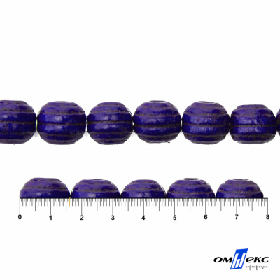 0309-Бусины деревянные "ОмТекс", 16 мм, упак.50+/-3шт, цв.018-фиолет - купить в Петрозаводске. Цена: 62.22 руб.