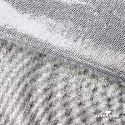 Трикотажное полотно голограмма, шир.140 см, #602 -белый/серебро - купить в Петрозаводске. Цена 385.88 руб.
