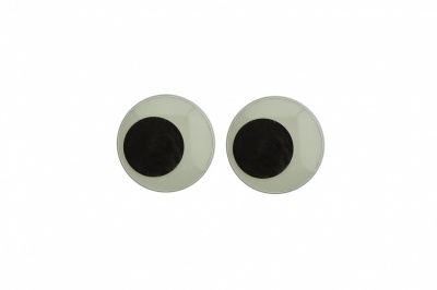 Глазки для игрушек, круглые, с бегающими зрачками, 12 мм/упак.50+/-2 шт, цв. -черно-белые - купить в Петрозаводске. Цена: 38.32 руб.