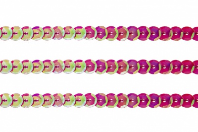 Пайетки "ОмТекс" на нитях, CREAM, 6 мм С / упак.73+/-1м, цв. 89 - розовый - купить в Петрозаводске. Цена: 468.37 руб.