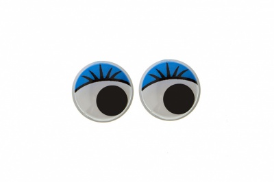 Глазки для игрушек, круглые, с бегающими зрачками, 8 мм/упак.50+/-2 шт, цв. -синий - купить в Петрозаводске. Цена: 59.05 руб.