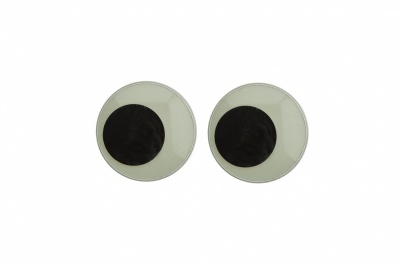 Глазки для игрушек, круглые, с бегающими зрачками, 18 мм/упак.50+/-2 шт, цв. -черно-белые - купить в Петрозаводске. Цена: 41.81 руб.