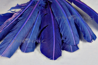 Декоративный Пучок из перьев, перо 23см/синий - купить в Петрозаводске. Цена: 12.34 руб.