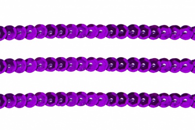 Пайетки "ОмТекс" на нитях, SILVER-BASE, 6 мм С / упак.73+/-1м, цв. 12 - фиолет - купить в Петрозаводске. Цена: 300.55 руб.